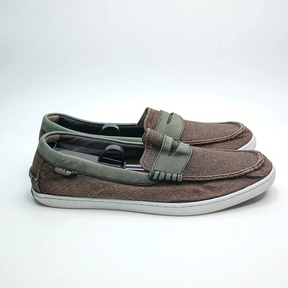 Cole Haan Mens Pinch‎ Classic Maine Grand.OS Canvas Penny Loafers Brown Size 11M